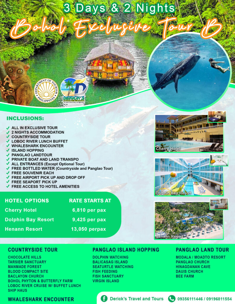 3D2N Package Tour B - Dericks Travel And Tours